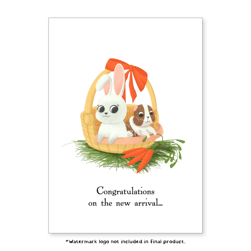 Fur Baby in a Basket Card